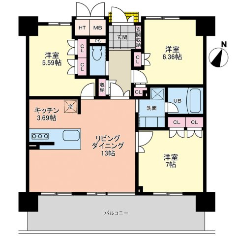 エンブルヒルズ駿河台　の間取り