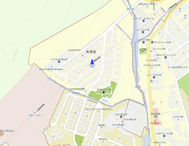 神戸市灘区大月台　中古戸建の地図