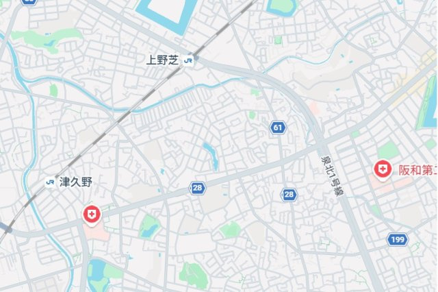 ◆堺市西区上野芝向ヶ丘町　新築一戸建ての地図