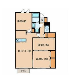 ママベルＢ　仲介手数料（賃料の1.10ヵ月）の50％OFF対象物件！の間取り