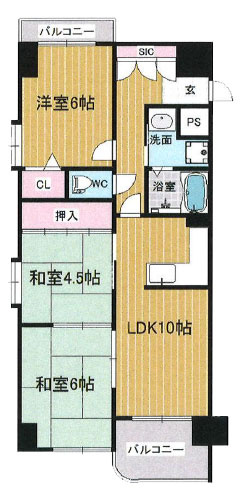 【間取り】 | リアライズ荒本（旧ラピュタクモン）
