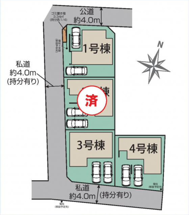 川越市郭町2丁目 １号棟の区画図