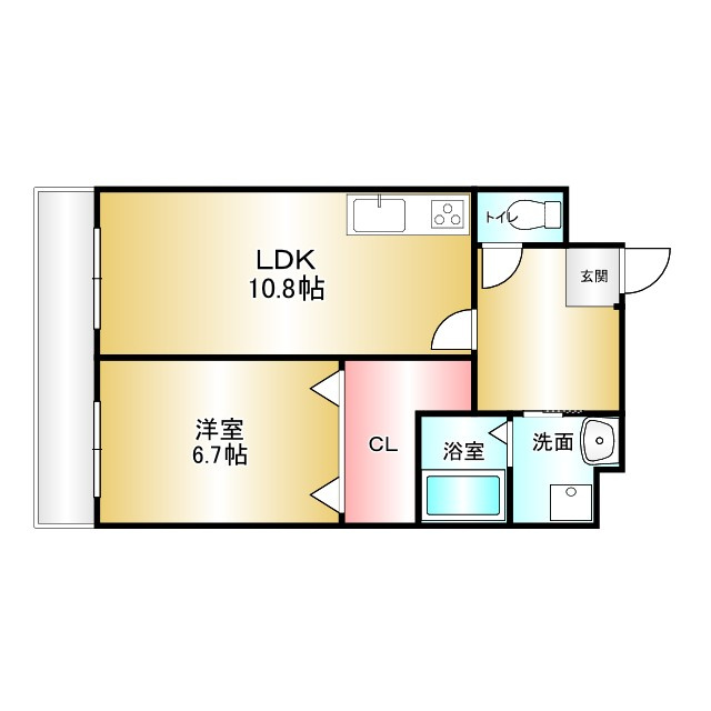 太宰府市朱雀１丁目の賃貸マンションの間取り