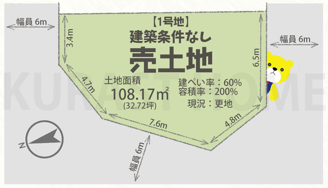 京都市西京区大枝西新林町3丁目　建築条件なし土地