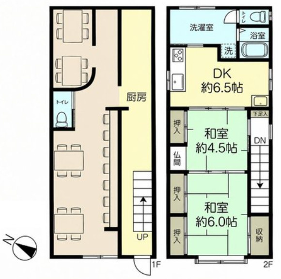 平田町1丁目　中古戸建の間取り|3780万円、3LDK、土地面積66.11m2、建物面積99.36m2 １階（店舗部分）と２階（居室部分）の入り口は別々から入れますので、それぞれ賃貸に出すことも可能です！