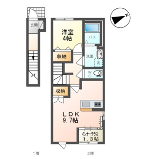 【間取り】 | Ｍａｉｓｏｎ　Ｌａ　ＳｏｅｕｒⅡ　Ｂ （メゾンラスールⅡＢ）