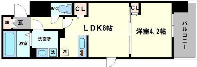 ラグゼ難波南の間取り