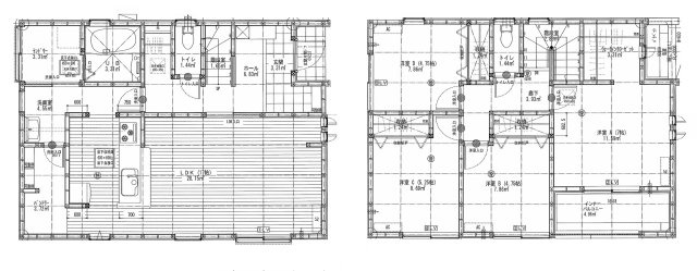 全7区画　2号棟　パントリー付　WIC付　二見町福里　新築戸建の間取り