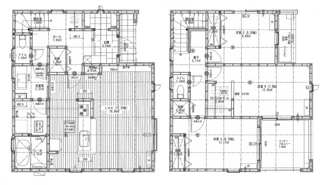 全7区画　3号棟　インナーバルコニー　二見町福里　新築戸建の間取り