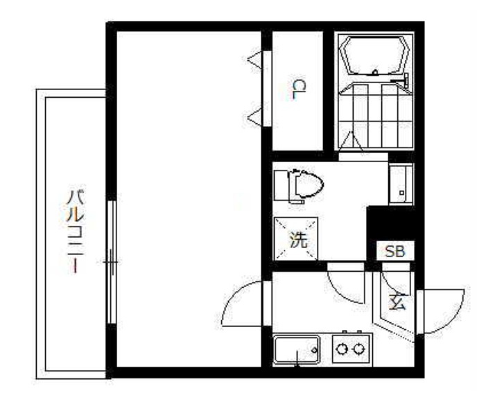 インベスト蒲田East7の間取り|洋室1Kバストイレ別独立洗面台！