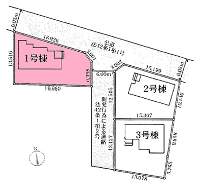 【区画図】 | 加須市花崎2丁目新築住宅全3棟　1号棟