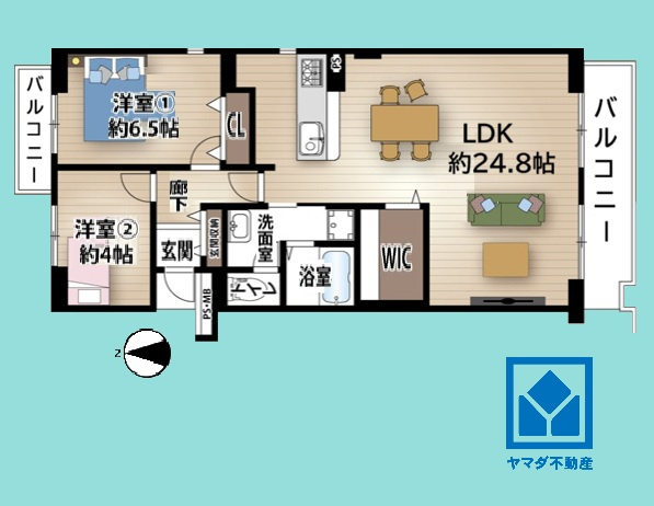 武庫川第２一番街２号棟の間取り