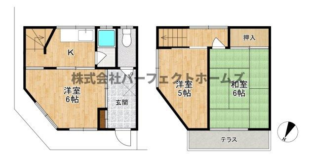 池田南町戸建　賃貸の間取り