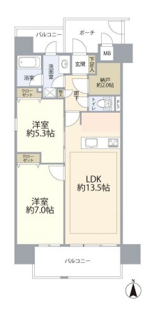 アーバンビュー西梅田の間取り