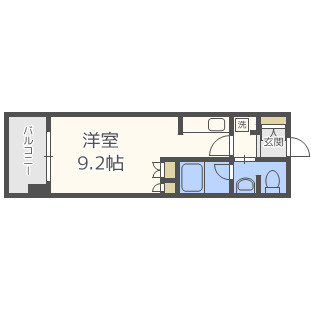 大阪市浪速区稲荷２丁目の賃貸マンションの間取り