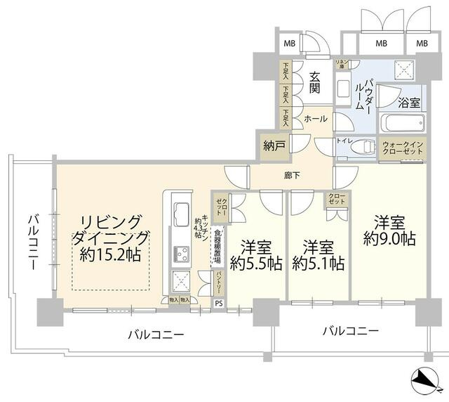 マークス・アネシスタワー東静岡の間取り