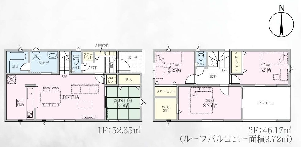 Cradle garden　行田市谷郷第6の間取り|図面と現況が異なる場合、現況を優先とします。