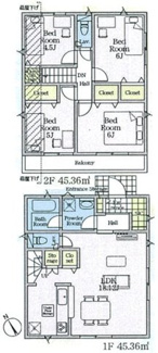 【間取り】 | 【仲介手数料無料！！】調布市富士見町3丁目　新築戸建て（全8棟）6号棟　6690万円