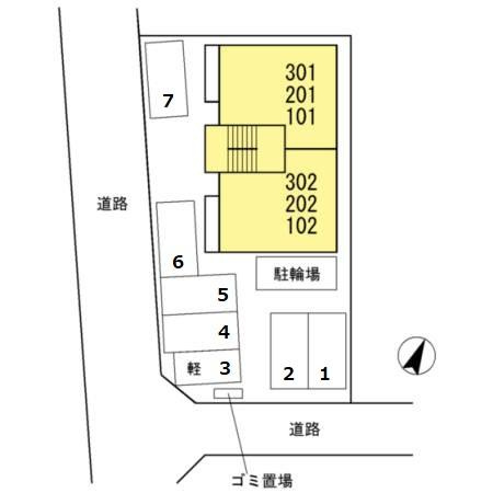 月西荘の区画図