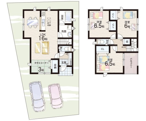 ◆羽曳野市南古市　第2期　新築一戸建ての間取り