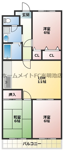 リバーヒル北信太の間取り