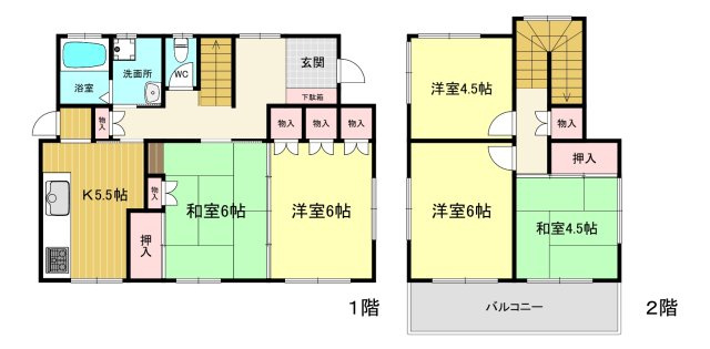 【間取り】 | 甲東園２丁目貸家