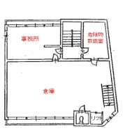 築港４階建て倉庫兼事務所の間取り