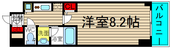 QCフラット北堀江の間取り