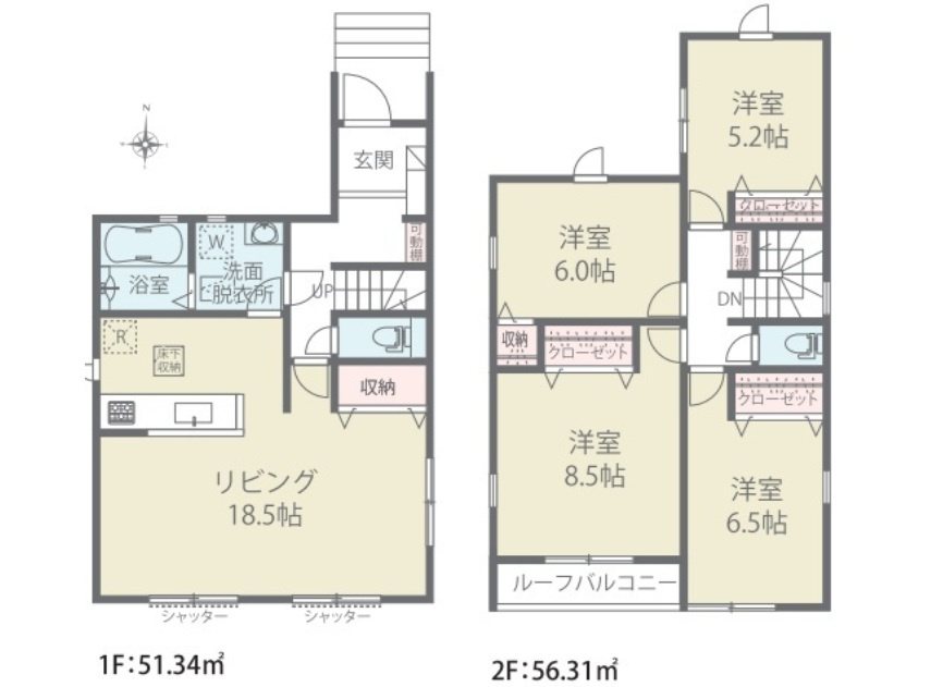 四街道市大日第５期の間取り