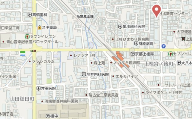 京都市西京区上桂大野町　建築条件なし土地の地図