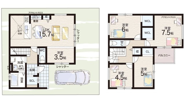 ◆藤井寺市藤井寺　第1期　新築一戸建ての間取り|1号地