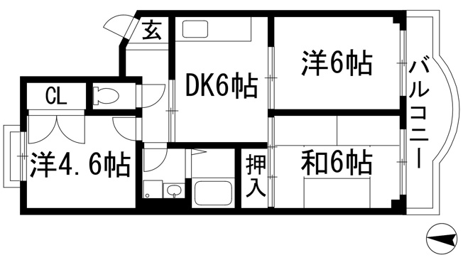 【間取り】 | キャピタルハウス3番館