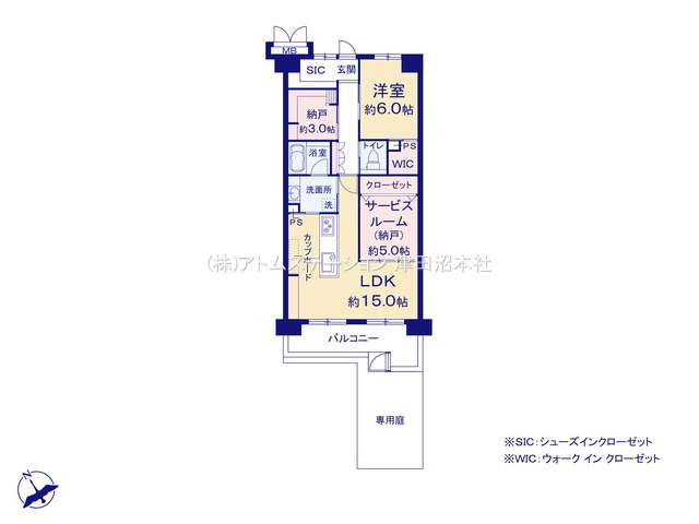 【間取り】 | アトムセレクト　ダイアパレス・ライブシティ船橋1階