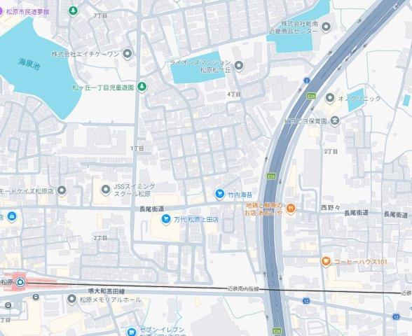 ◆松原市松ケ丘　第1期　新築一戸建ての地図
