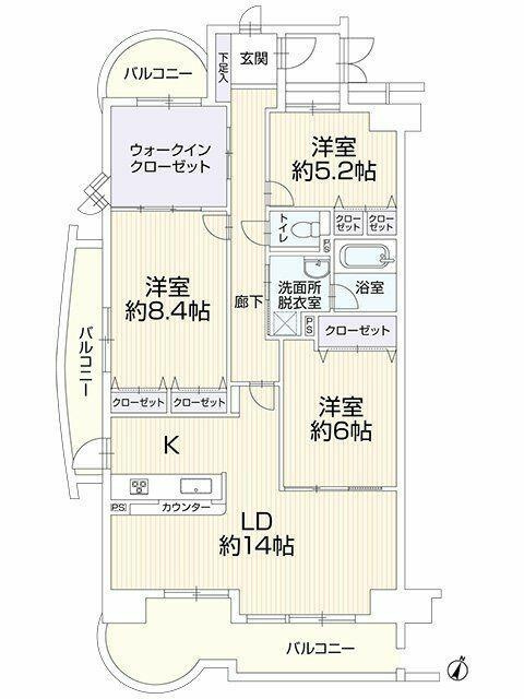 中古マンション・仲介手数料半額）レインボー木曽川壱番館　７０１の間取り|間取り