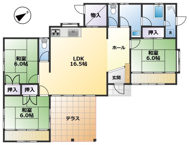 【間取り】 | 長生郡白子町剃金　中古戸建