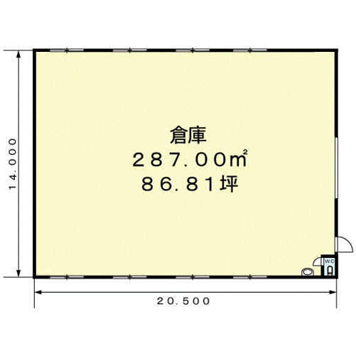 大津市月輪３丁目の倉庫の間取り