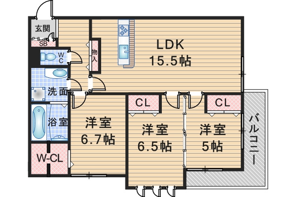 パレドゥソレイユの間取り