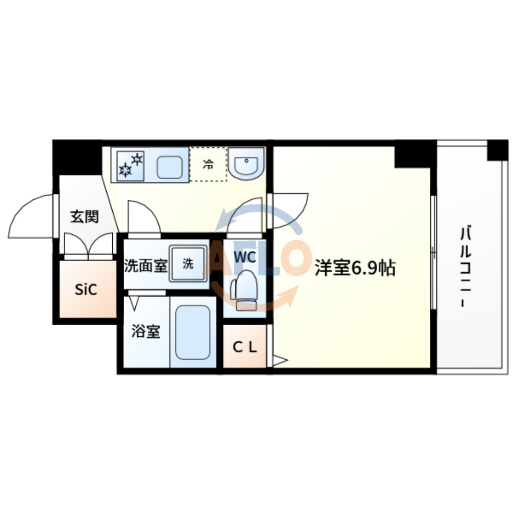 トレヴァンス梅田の間取り|トレヴァンス梅田　開放感のある間取り