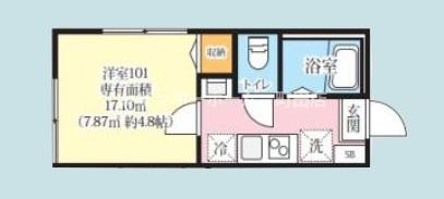 ヴィヴィエンダ西生田※初期費用分割後払いサービス利用可能物件の間取り