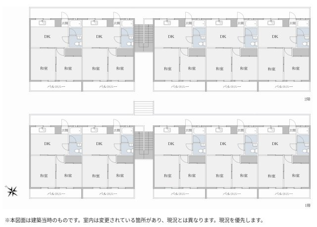 大府市梶田町2丁目アパートの間取り|間取図（建築当時のもの。室内は変更されている箇所があり、現況を優先します）