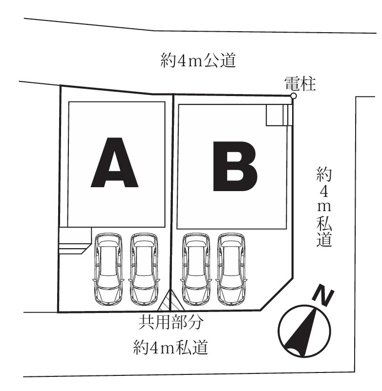 新築／ふじみ野市上福岡4丁目　第2期の区画図|駐車スペースあり（車種による）