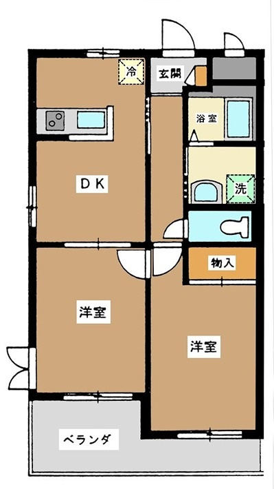 ハイムＫ2の間取り|間取りです。