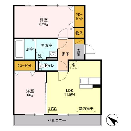 【間取り】 | スプリングフォレストA