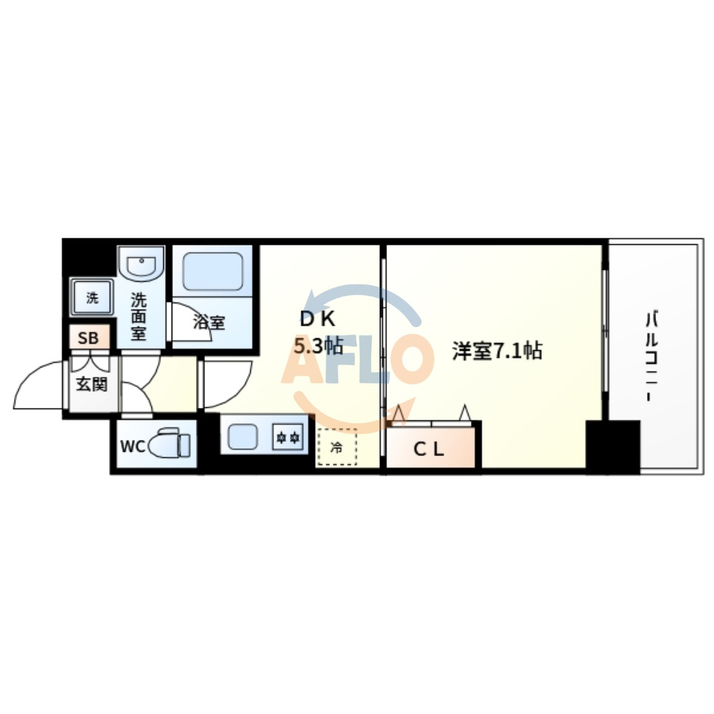南森町プライマリーワンの間取り|南森町プライマリーワン　開放感ある間取り