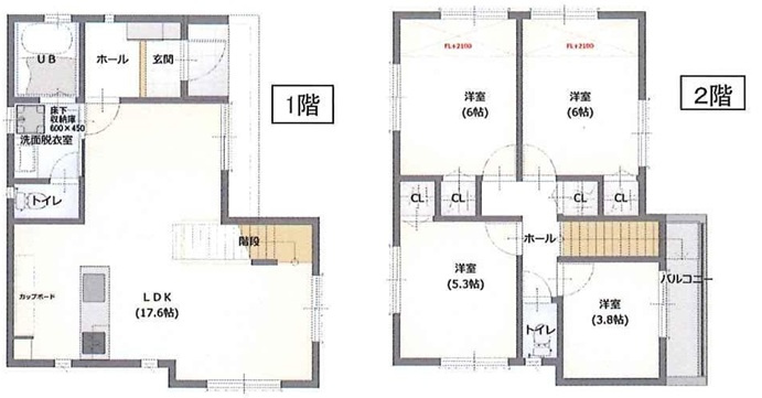 オール電化住宅　魚住町西岡　中古戸建の間取り