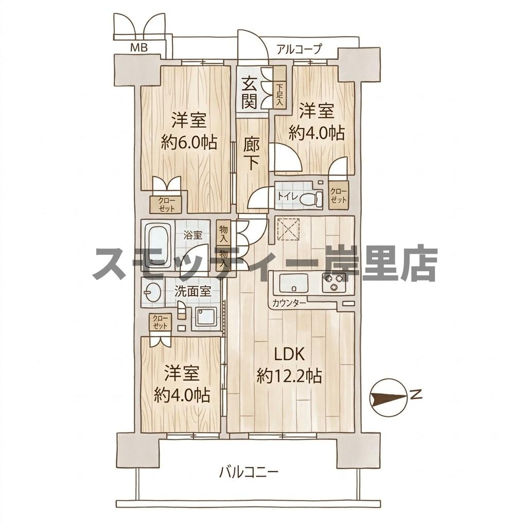 プレージア住之江公園エアパレスの間取り