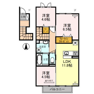 【間取り】 | クレール八川