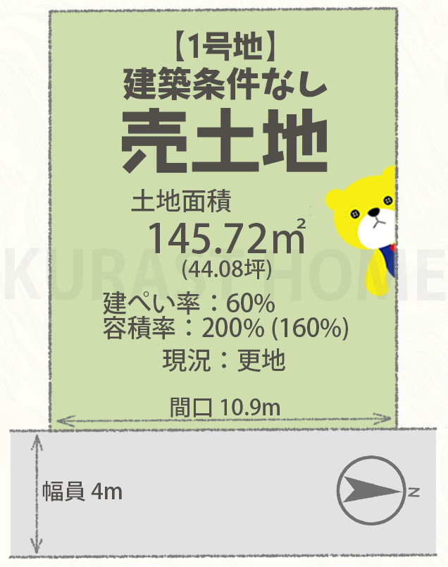 京都市西京区桂芝ノ下町　建築条件なし土地