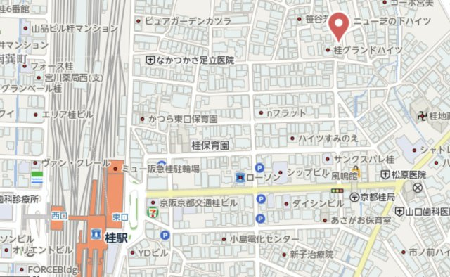 京都市西京区桂芝ノ下町　建築条件なし土地の地図
